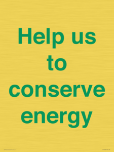 Help us to conserve energy 